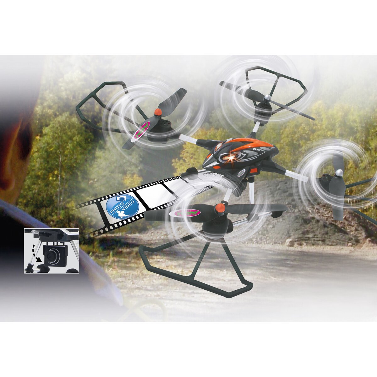 Oberon Altitude Drone HD Bussola Turbo nero/rosso
