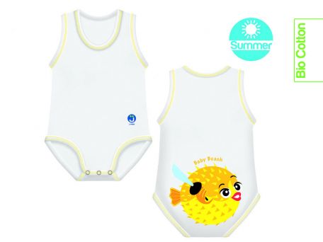 Pesce giallo body 0/36 bio cotton summer beach