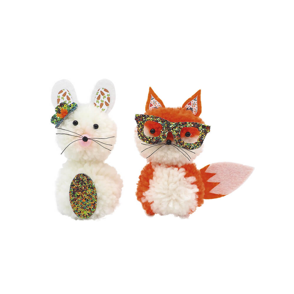 Pompons da realizzare 2 piccoli animali