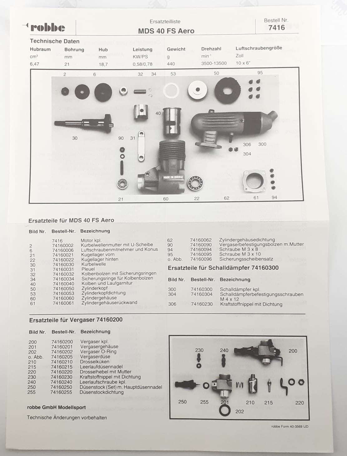 motore MDS 40 FS-Aero 2 tempi
