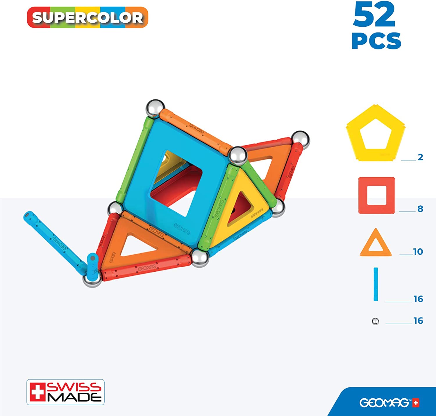 Geomag supercolor con pannelli 52 pezzi