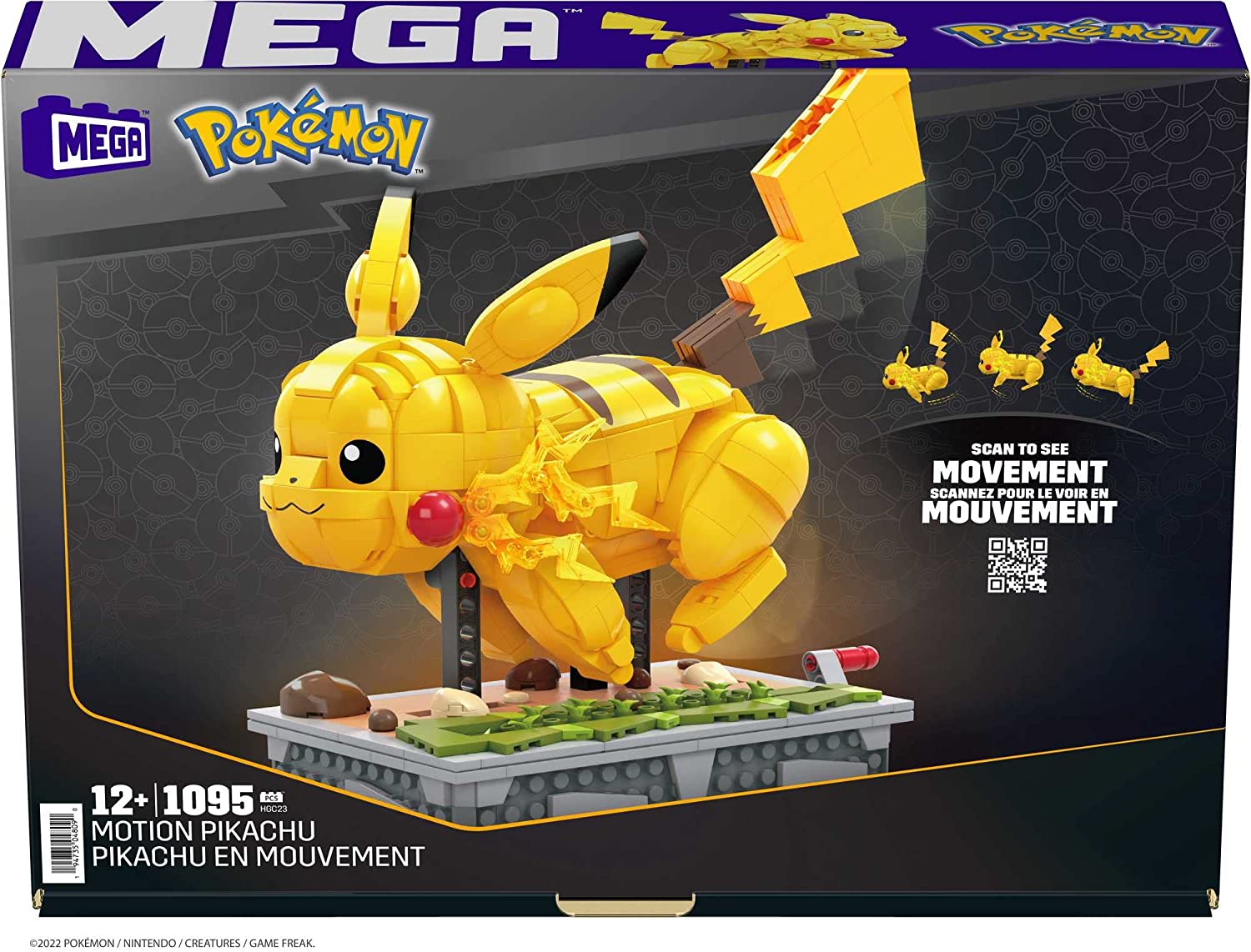 Pikachu Pokemon mega construx in movimento