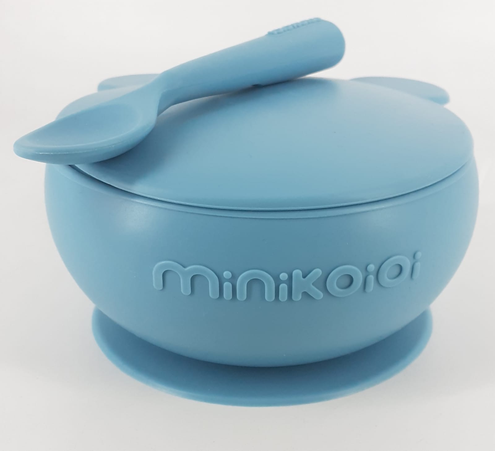 set pappa  Bowly bicchiere cucchiao azzurro acqua