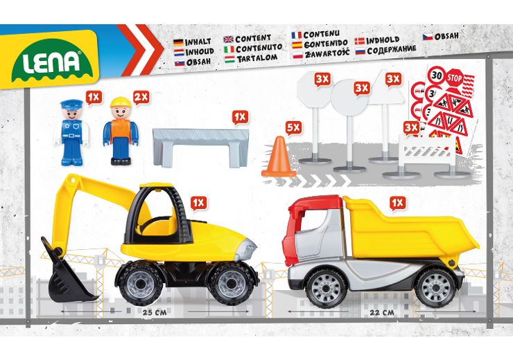 set edile camion e ruspa