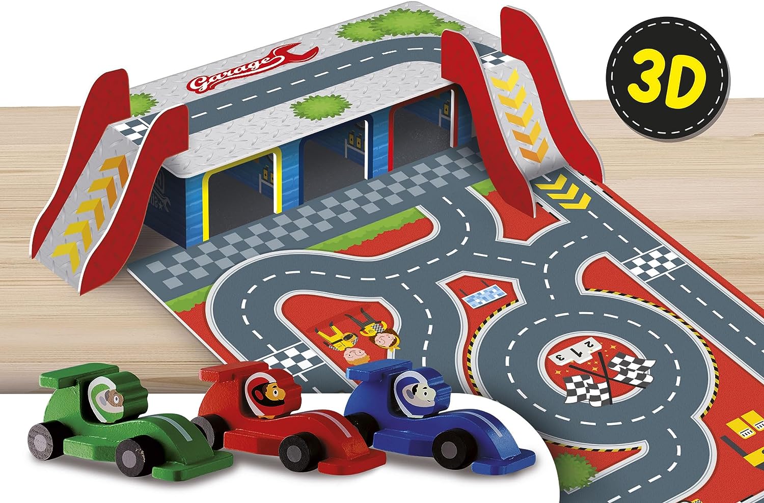 cars garage Montessori wood 