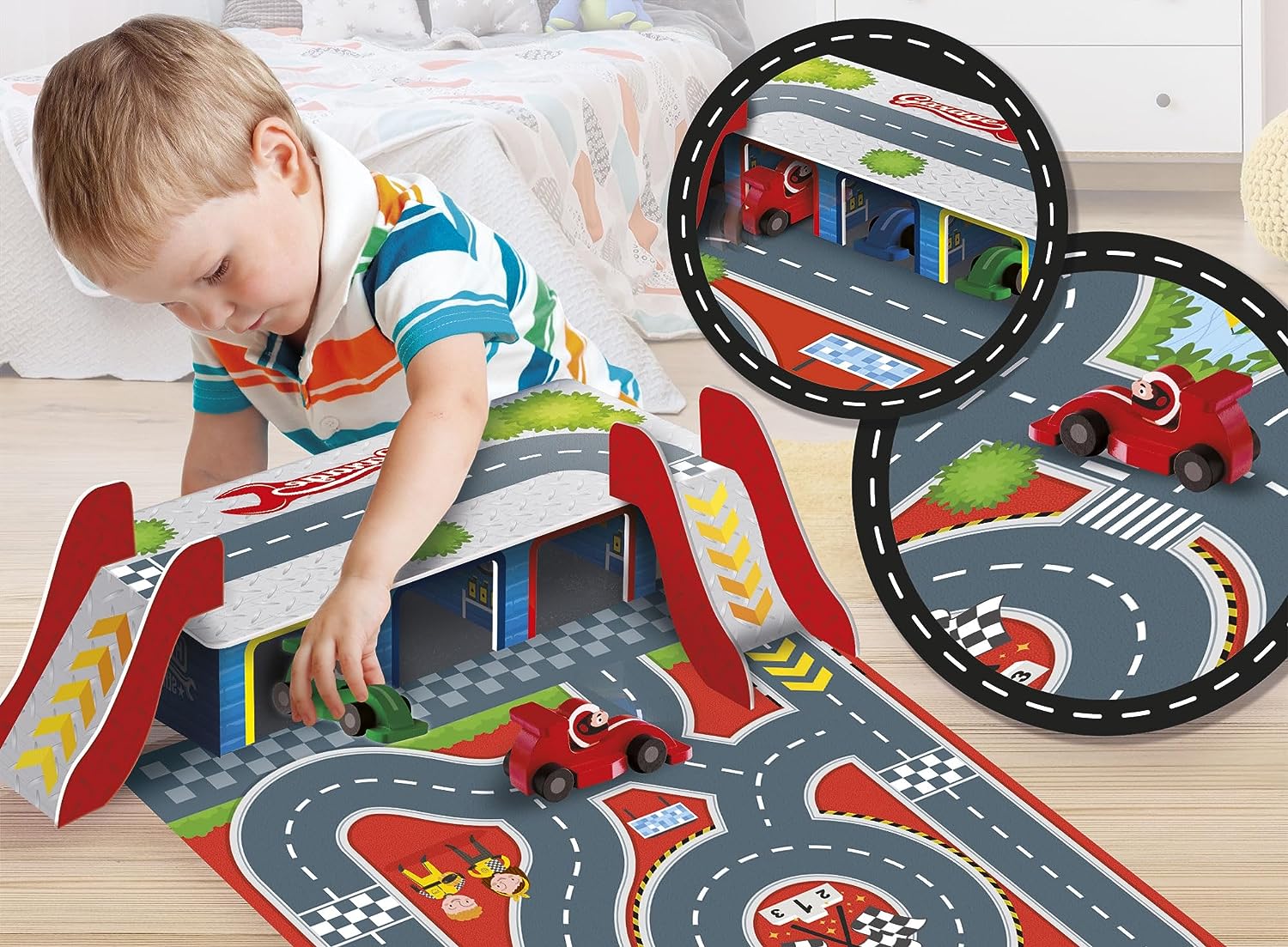cars garage Montessori wood 