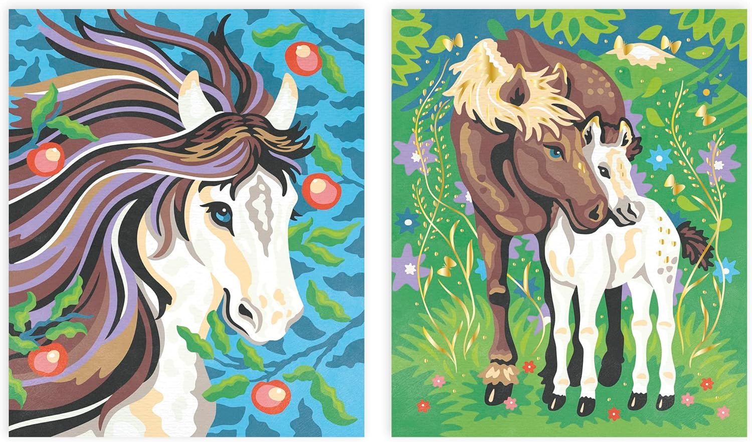cavalli dipingi con aquarello