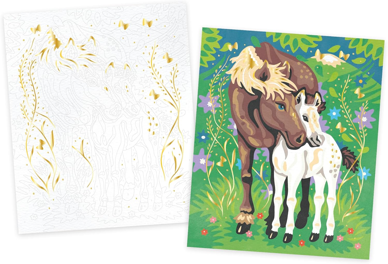 cavalli dipingi con aquarello