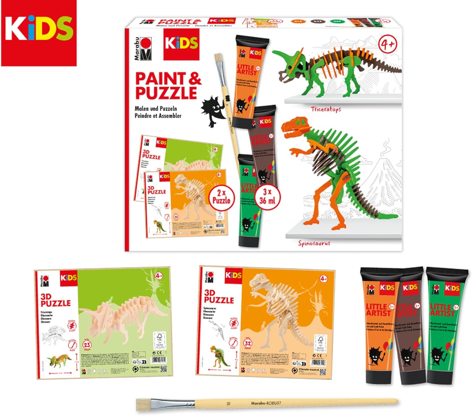 set creativo dinosauri paint&amp;puzzle