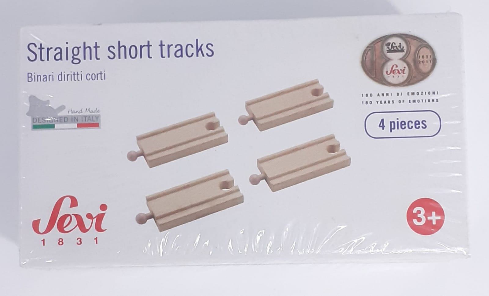 binari in legno diritti corti 4pz 9cm
