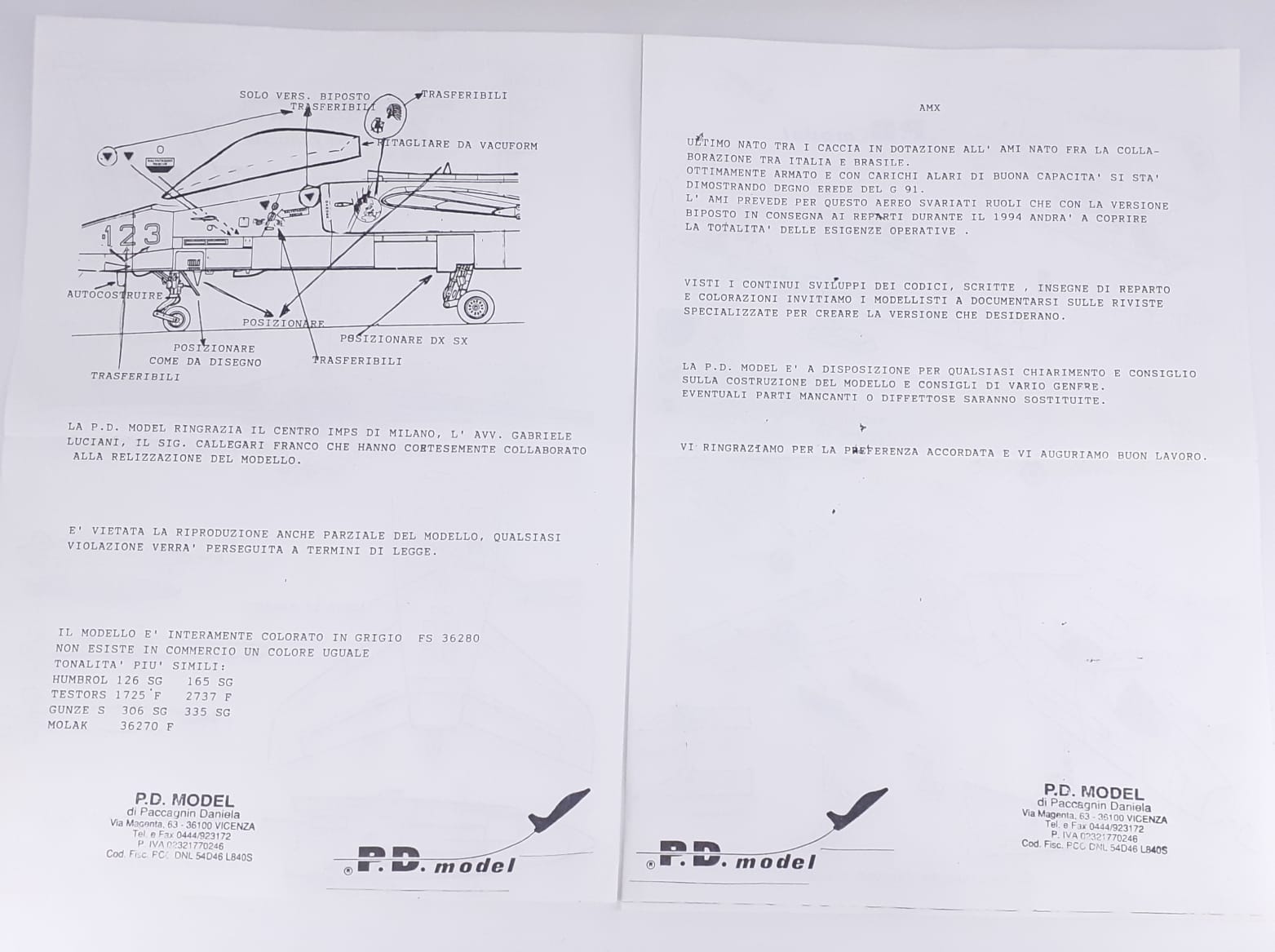 Aermacchi Aeritalia AM-X versione biposto 1/48 kit in resina