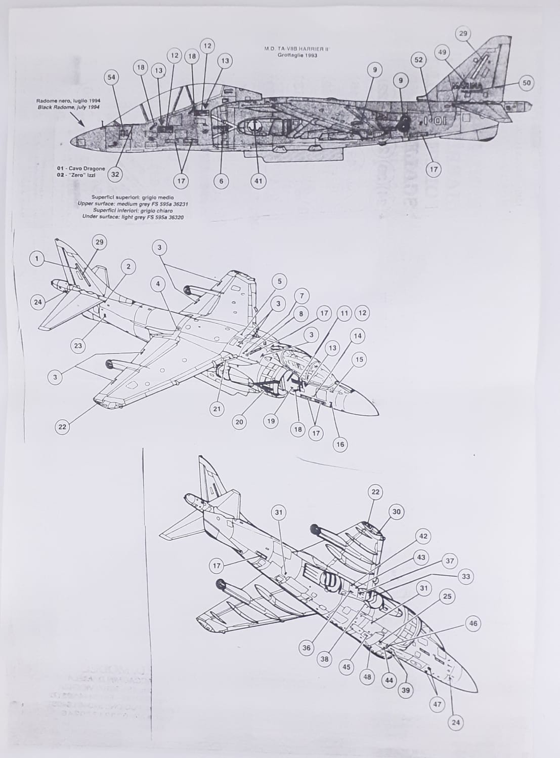 kit conversione Harrier Tav 8 B 1/48 su base monogram