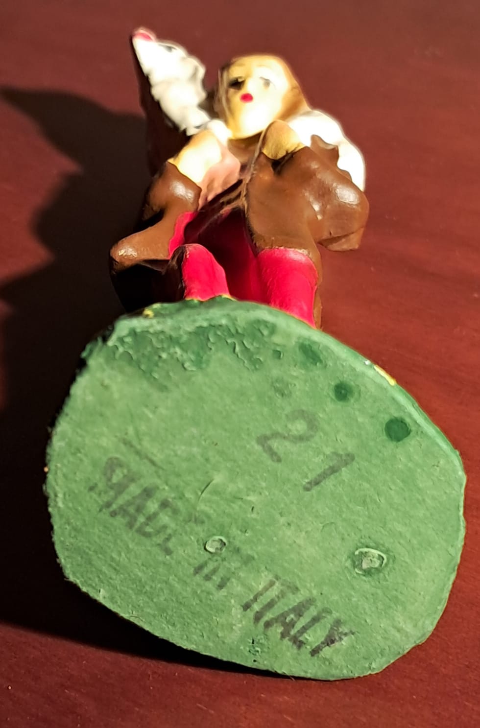 Pastore con pecora statuina in gesso 10cm