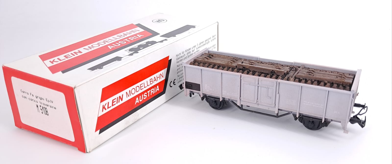 Carro FS grigio carico traversine Epoca IV H0