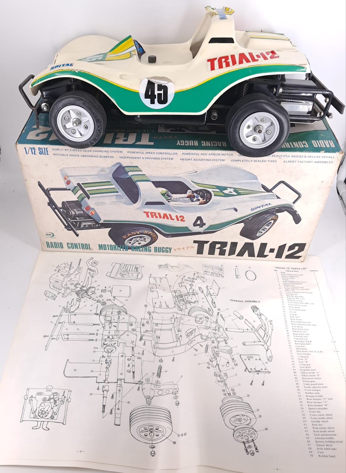 Sangyo Spital auto buggy RC Trial-12 2wd scala 1/12 anno 1980