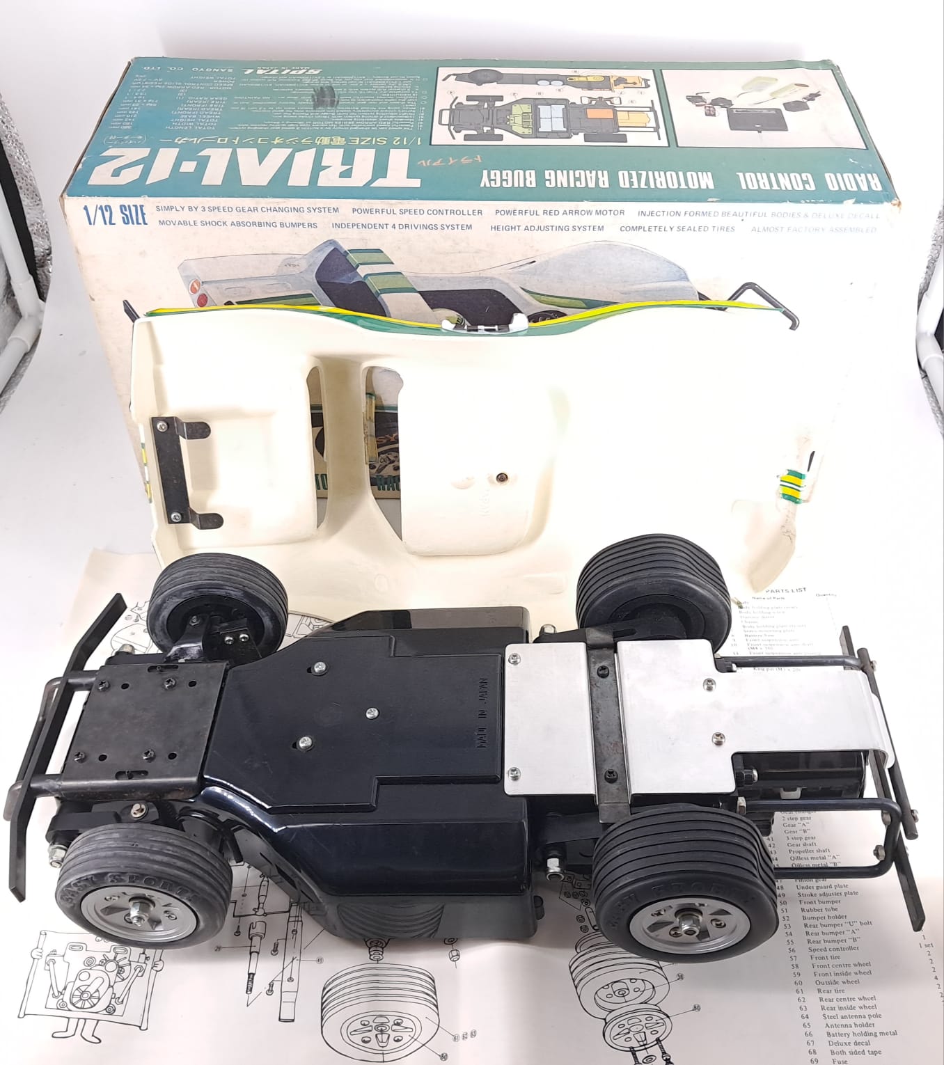 Sangyo Spital auto buggy RC Trial-12 2wd scala 1/12 anno 1980