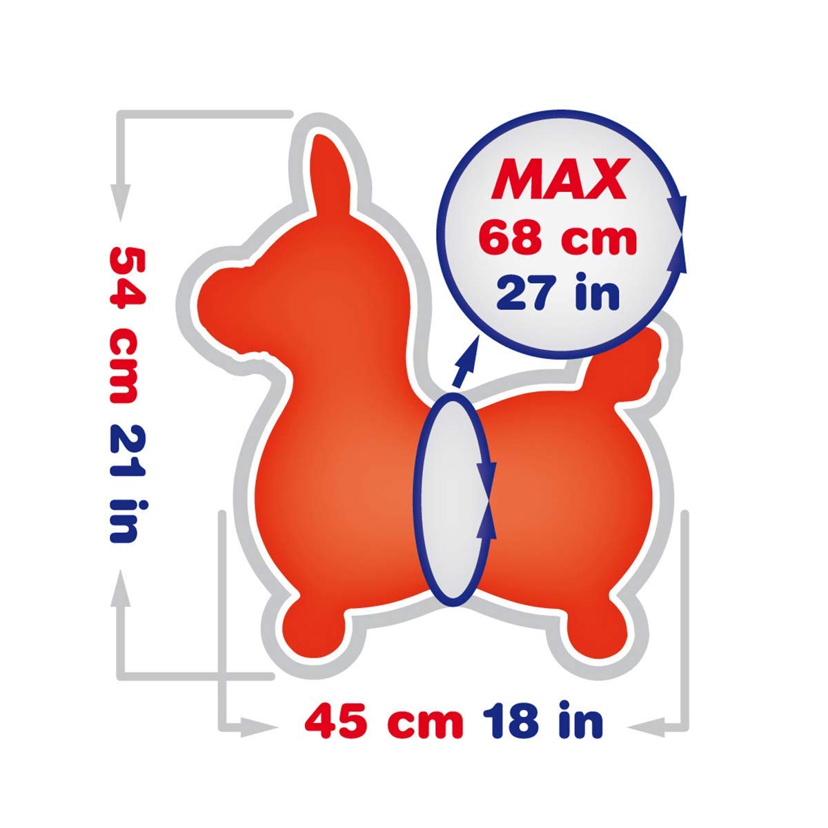 cavallo rody cavalcabile rosso