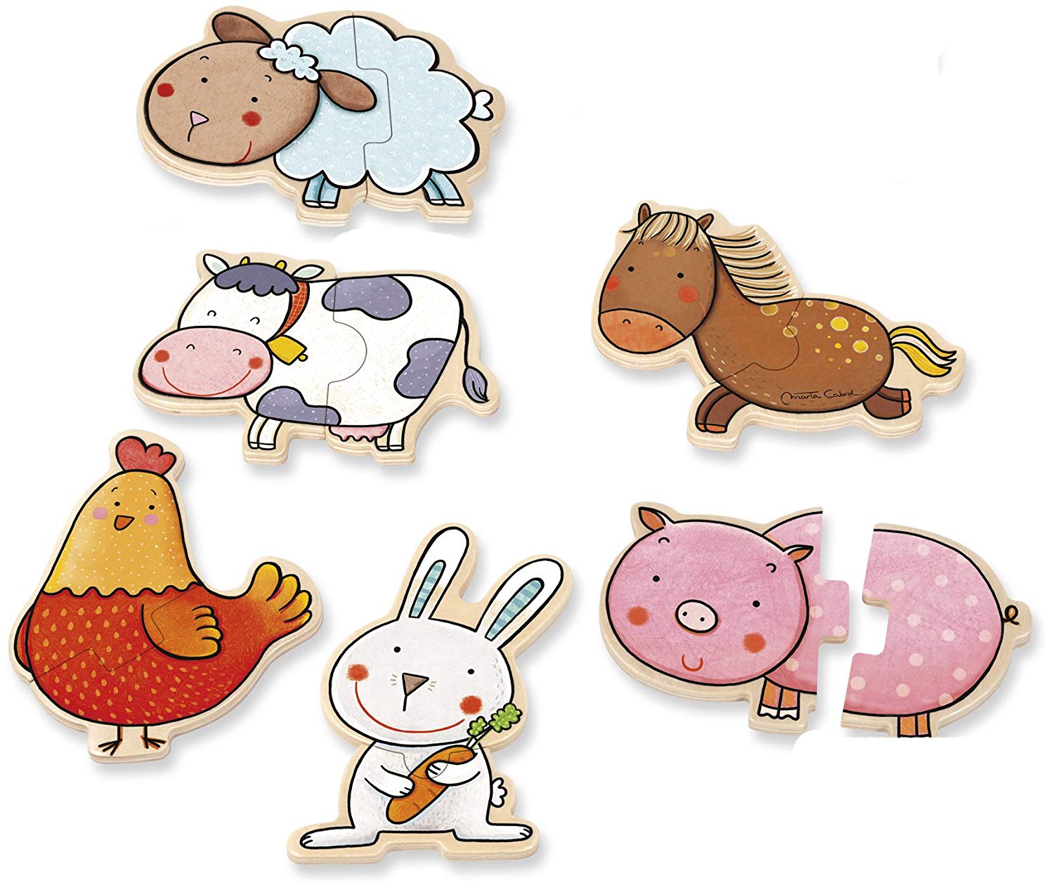 puzzle 6pz animali