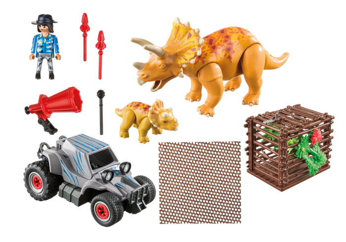 Fuoristrada con rete per i dinosauri