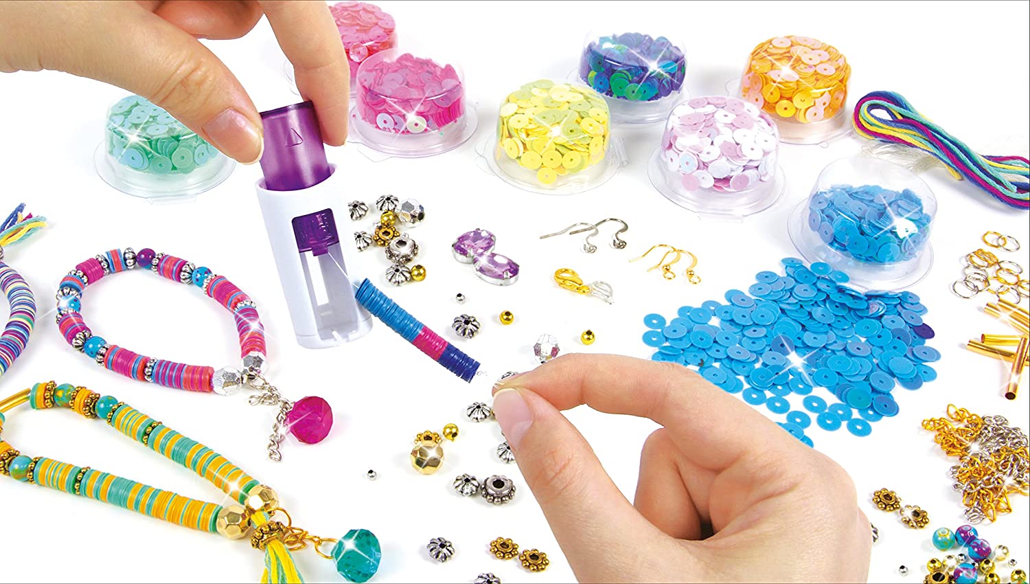crea braccialetti e collane con i lustrini