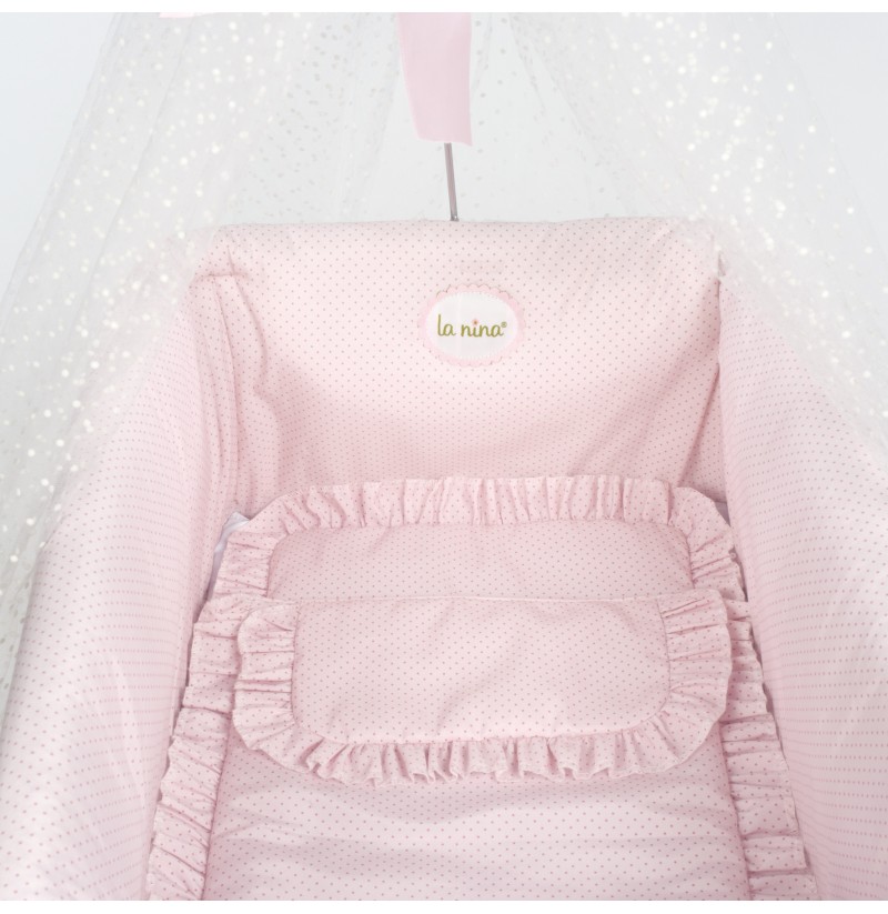 Culla con baldacchino rosa