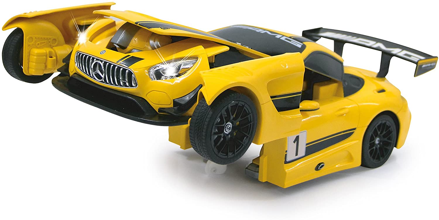 Mercedes AMG GT3 /Robot 1:14 transformable 2,4GHz giallo