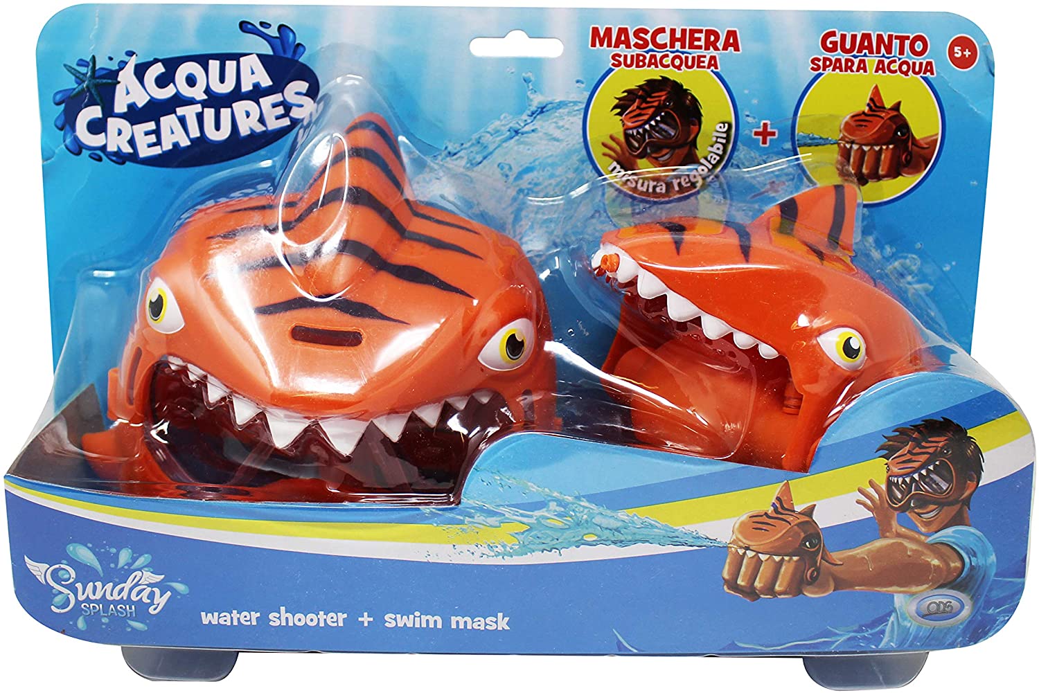 Acqua creatures con maschera e guanto sparaacqua