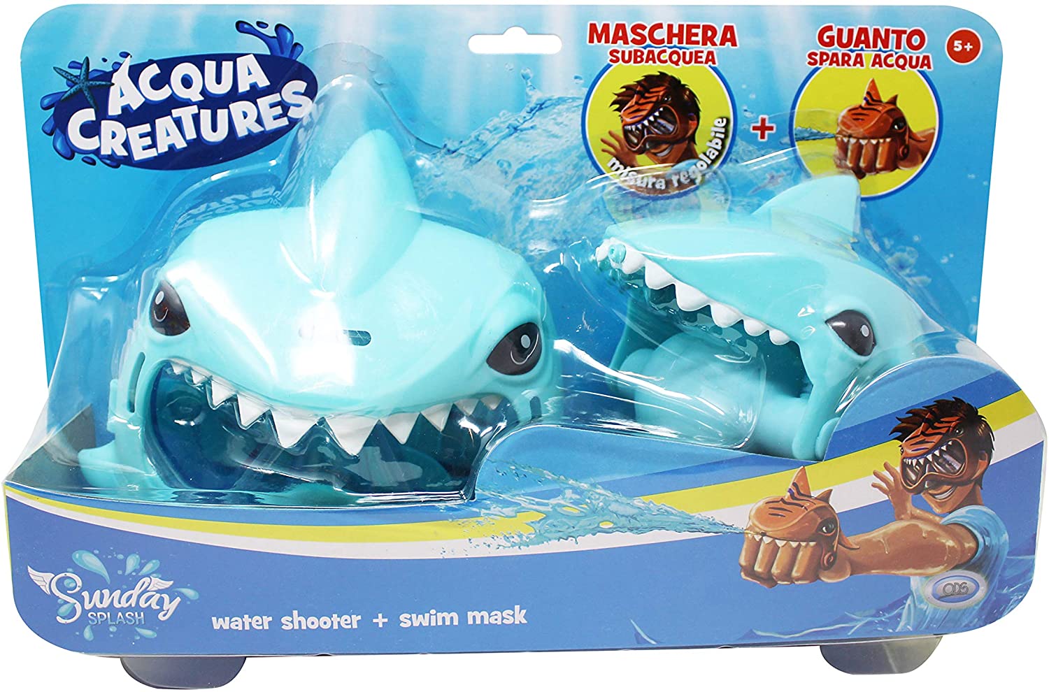 Acqua creatures con maschera e guanto sparaacqua