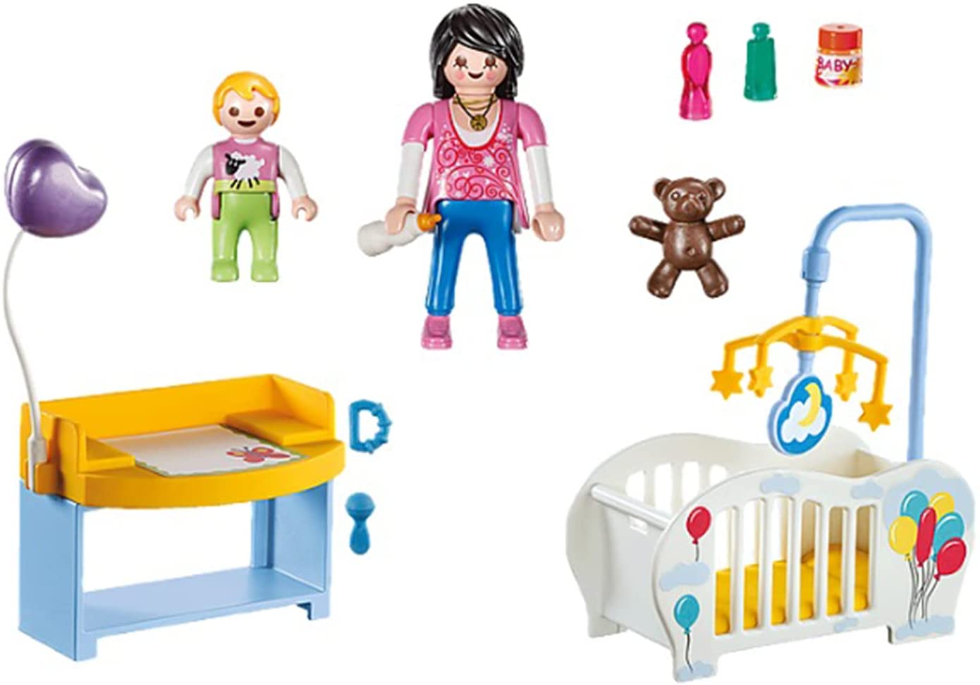 mamma e baby con accessori in valigetta