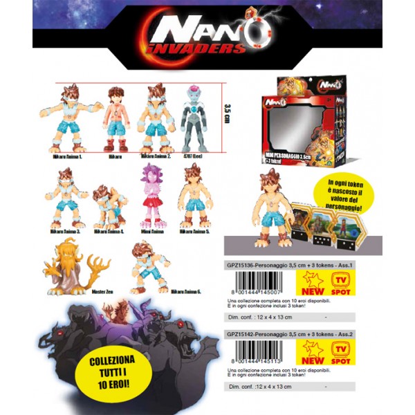 nano invaders cm 3.5+ 3 token assortiti