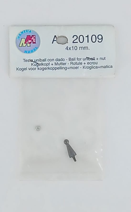 testa uniball mm4x10 con dado