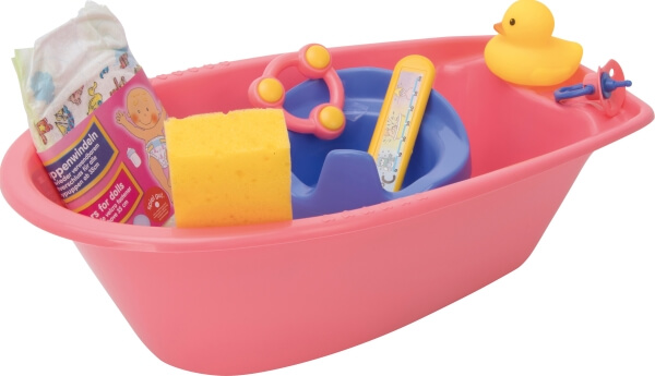 vaschetta bagno per bambola con accessori