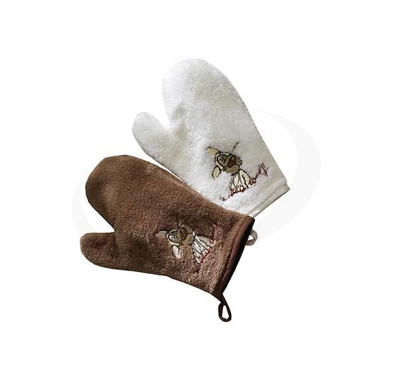 manopola bagno lupo marrone/panna