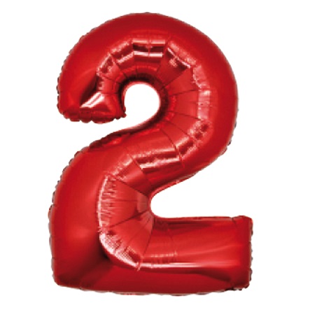palloncino n'2 rosso 102cm mylar
