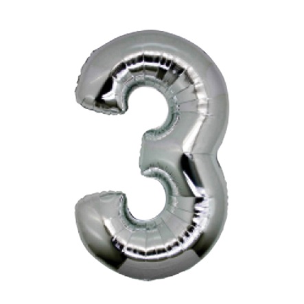 palloncino silver n.3 102cm mylar