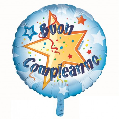 pallone buon compleanno blu mylar