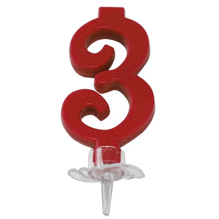 candela n.3 rosso 7cm