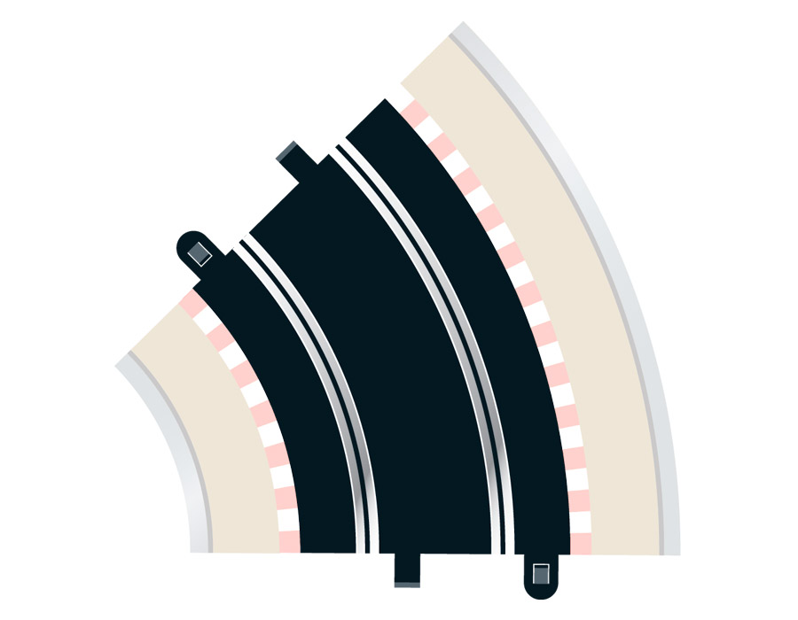 binario curva standard 45' raggio 2 scalextric