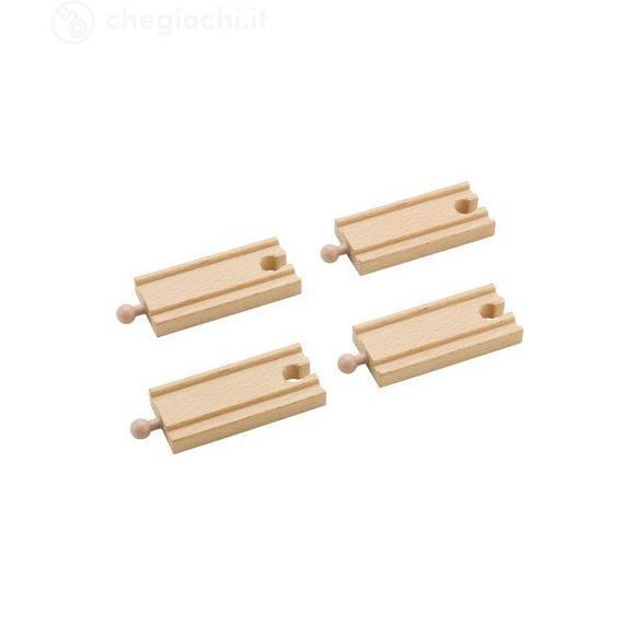 binari in legno diritti corti 4pz 9cm