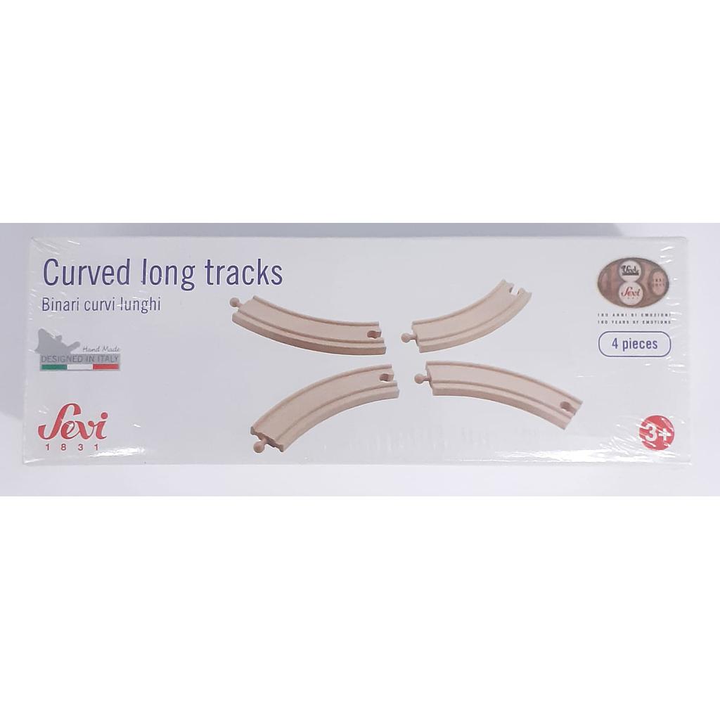 binari in legno curvi lunghi 4pz cm16