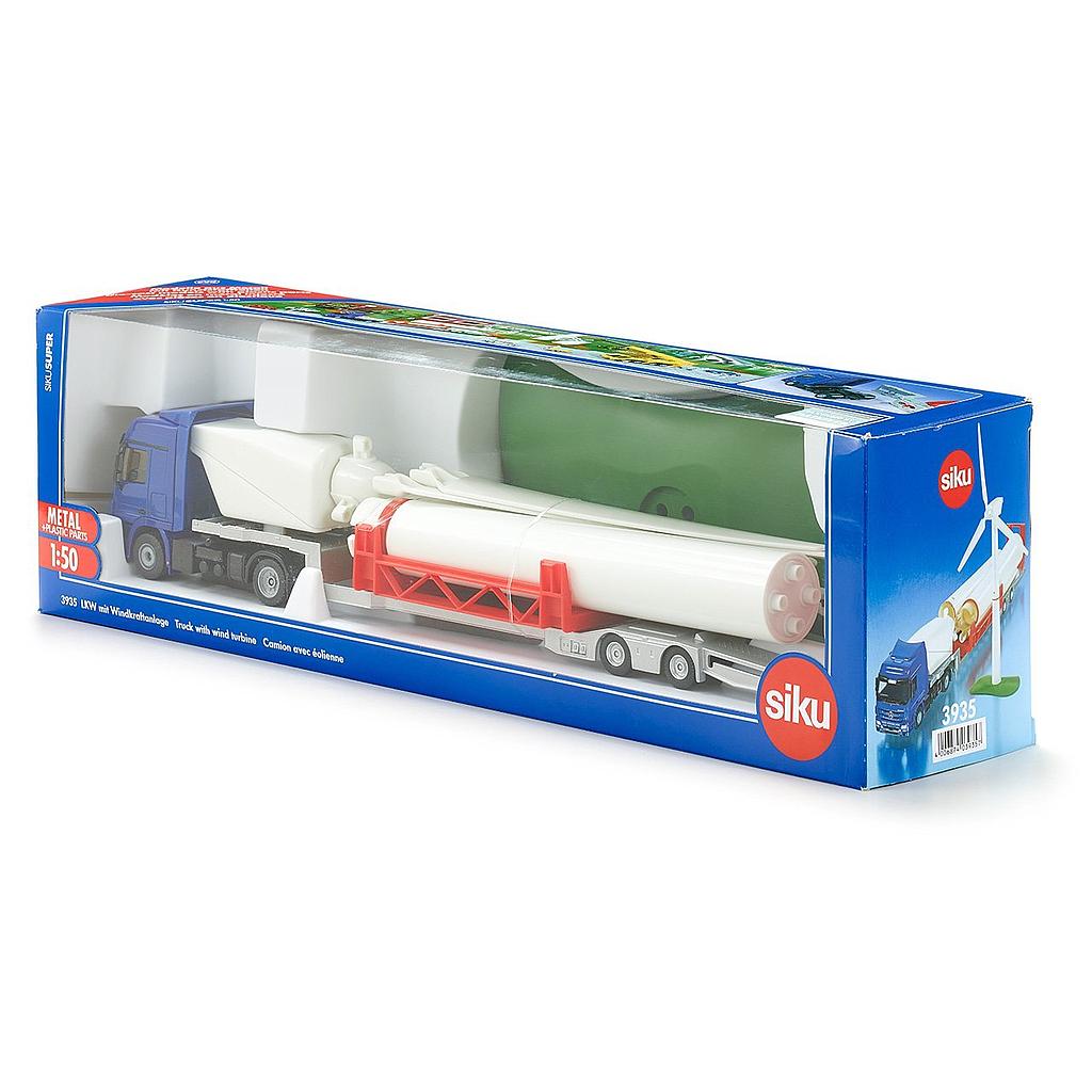 Camion con rimorchio + pala eolica