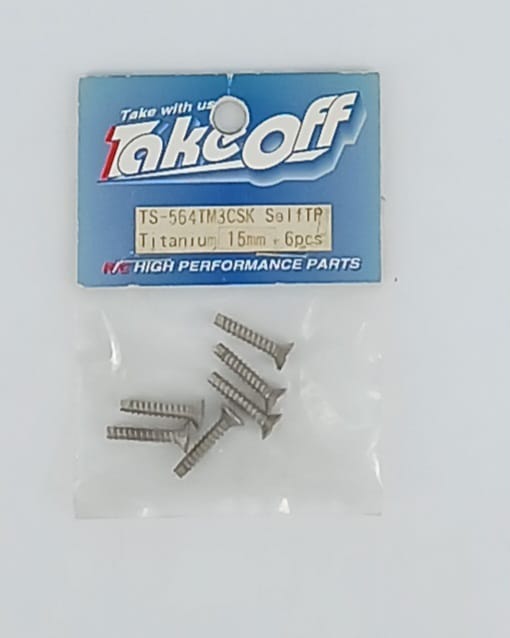 6 viti svasate 3x15mm titanio