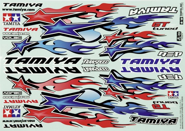 Marking sticker star e fire decals Tamiya