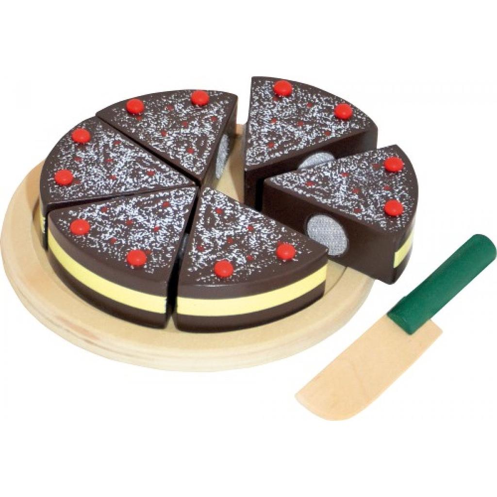 torta di cioccolato in legno