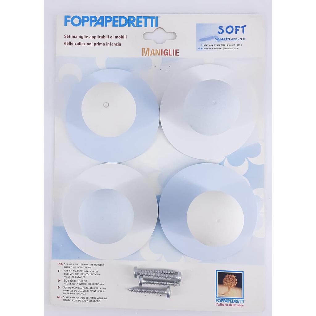 set 4 maniglie azzurre/bianche per mobili