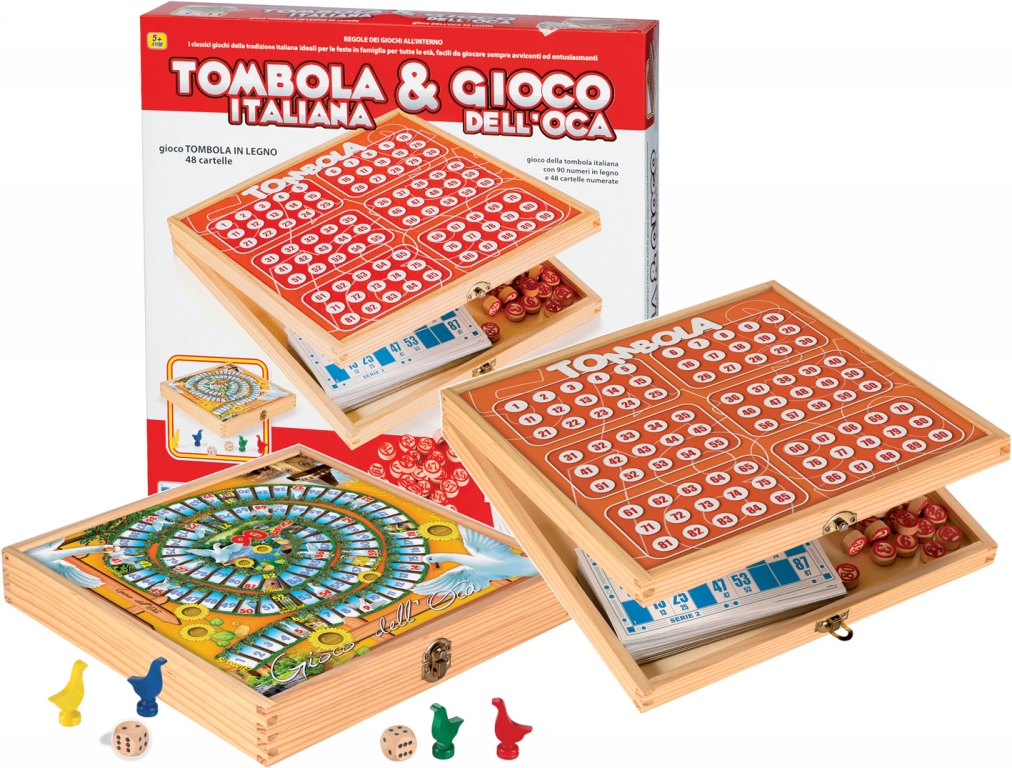 Tombola e gioco dell'oca in legno