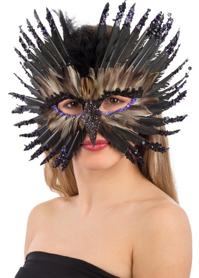 Maschera in piuma nera