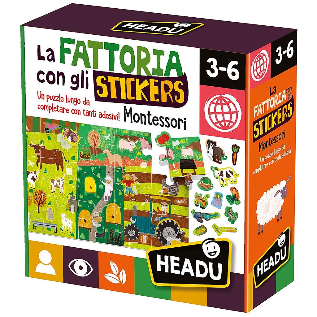 La fattoria con gli stickers puzzle 48 pezzi