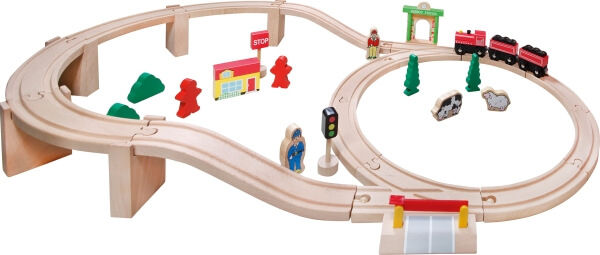 Set Ferrovia in legno 38pz