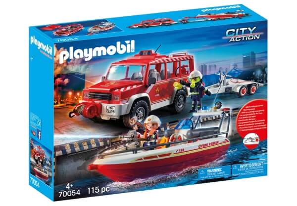 Fuoristrada con barca antincendio